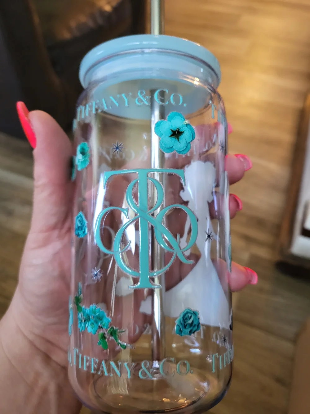 Tiffany & Co. Betty Boop Blue Acrylic Tumbler with Straw